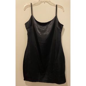 Boohoo black satin dress